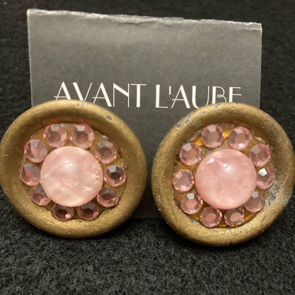 Vintage Retro Button Earrings